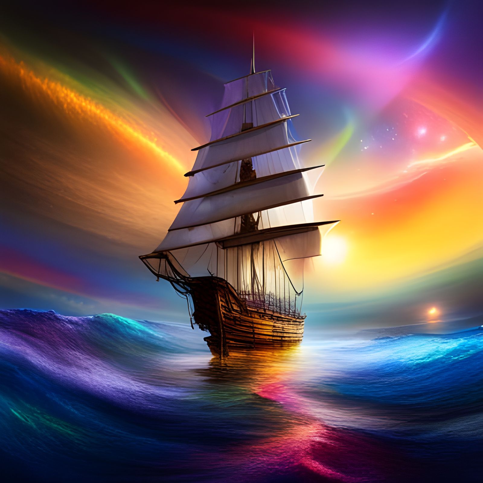 Cosmic Rainbow Sails 🌈⛵️  by @Lisa
