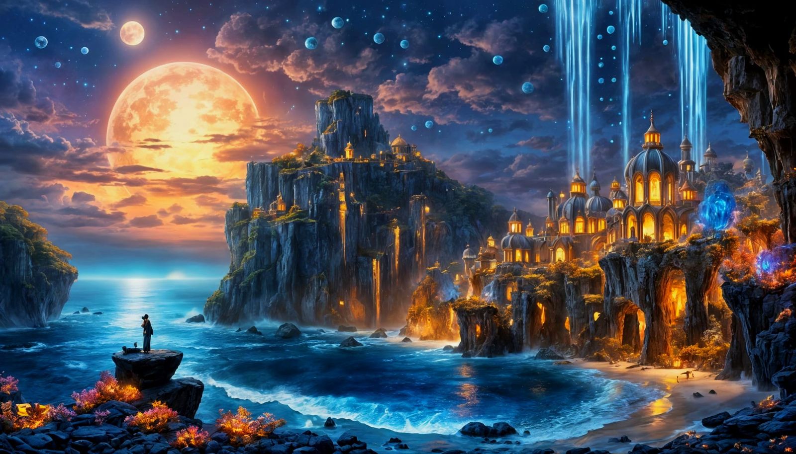 “Celestial Seaside Kingdom of Crystal Waters”  by @W4rstr0m