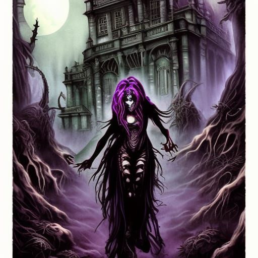 A dope haunted house, with demonic spirits: demonic, terror,...