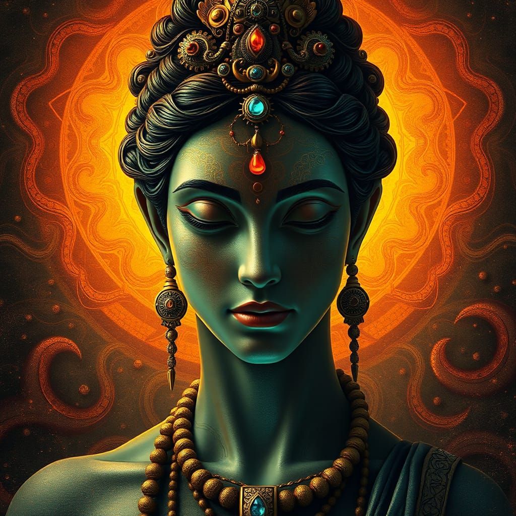 Subhuti Portrait in Art Nouveau Style