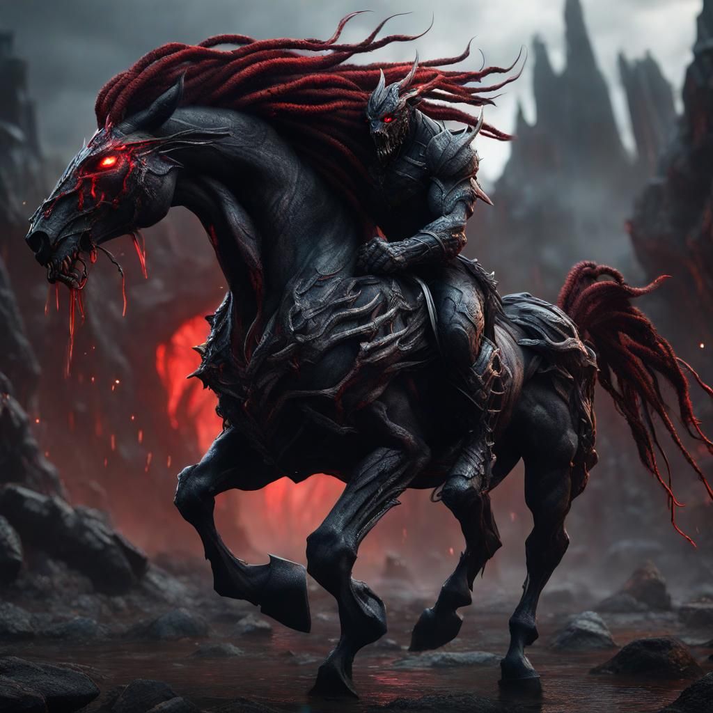 Demon Dreadsteed Series 1 - Ai Generated Artwork - Nightcafe Creator