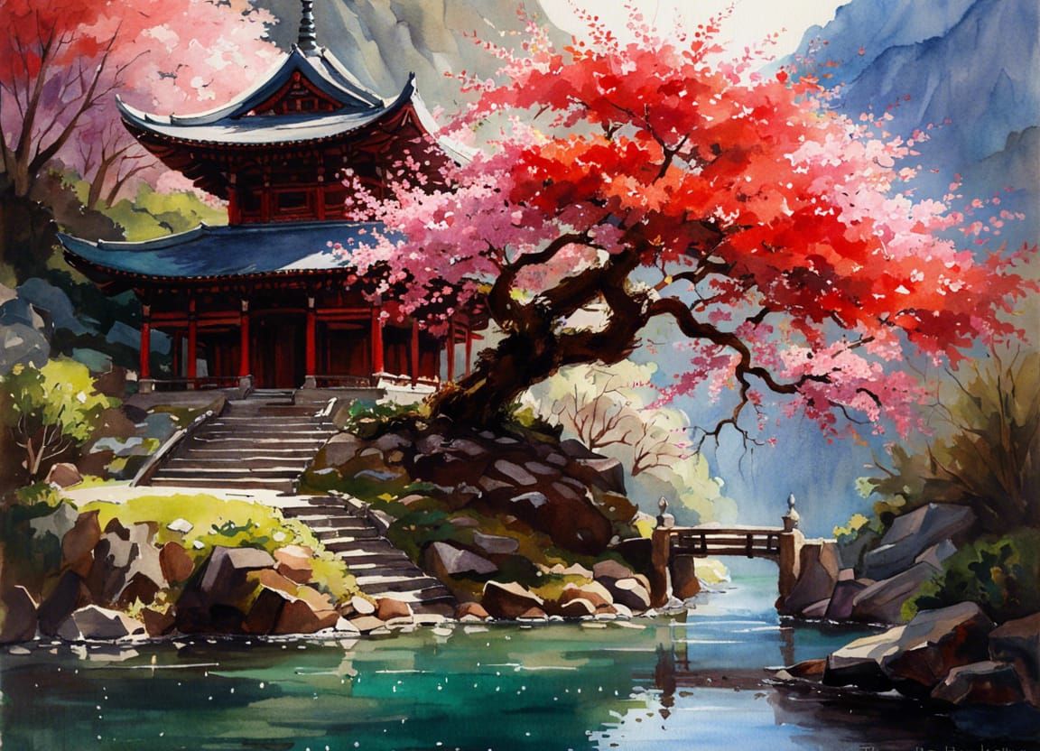 Mountain Temple  by @Seivitae