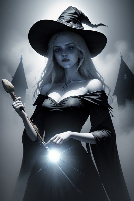 Evil young beautiful witch