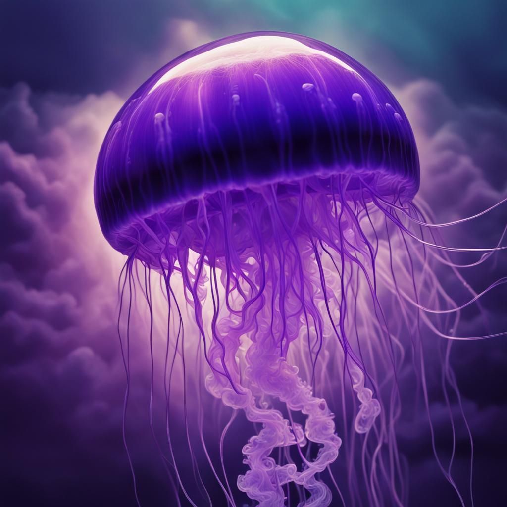 Grape jellyfish AI Generated Artwork NightCafe Creator