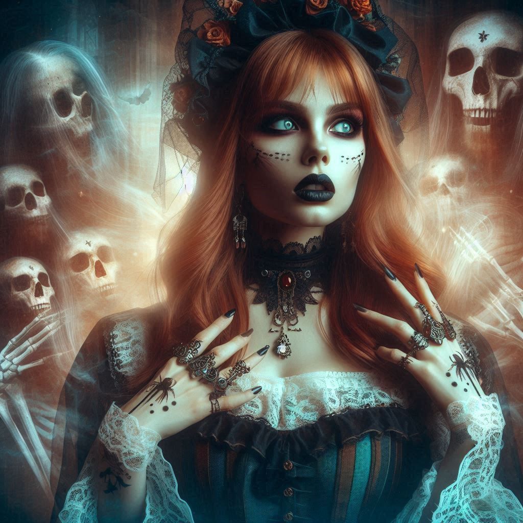 double exposure beautiful fantasy DALL-E 3 portrait landscape..