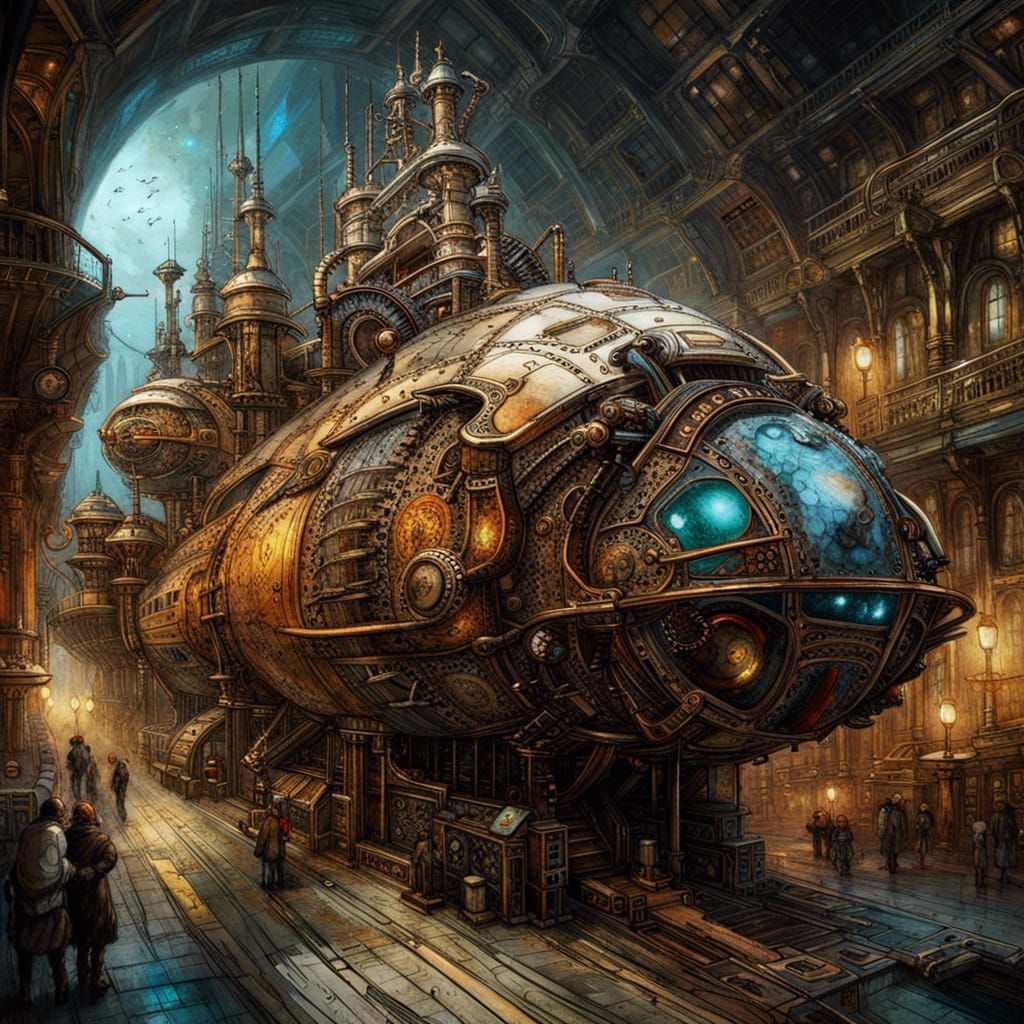 Steampunk Spaceship   by @TheFireElemental