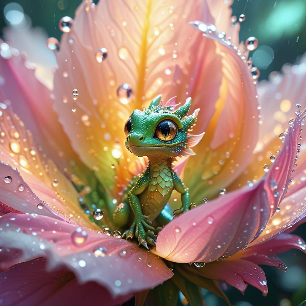Tiny Flower Dragon  by @Kesh Kameer