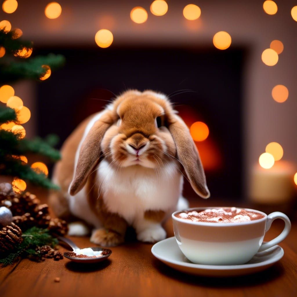 Hot Chocolate Bunny 2 - AI Generated Artwork - NightCafe Creator