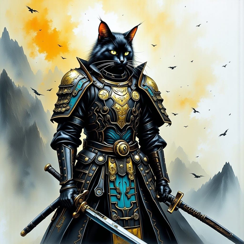  <lora:2112:1.0>cat warrior