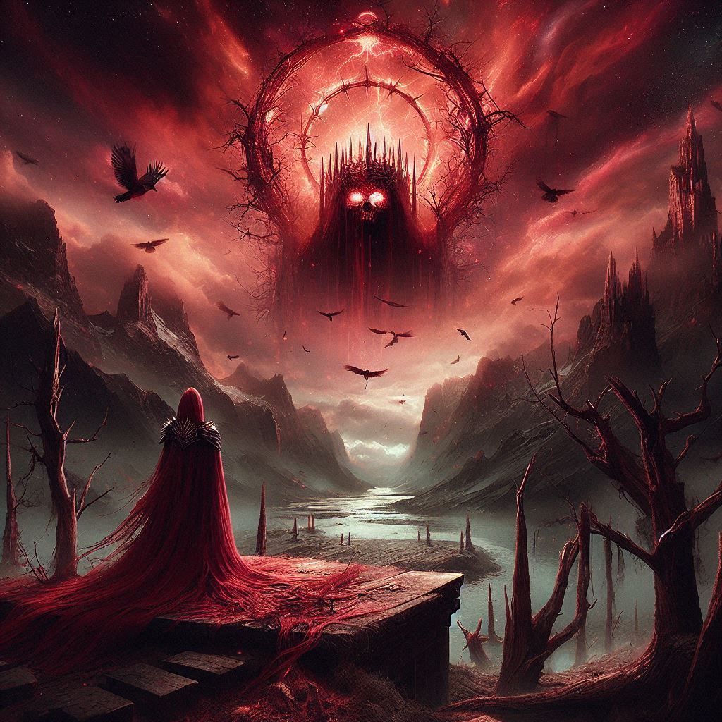 A crimson veil upon an empty crown