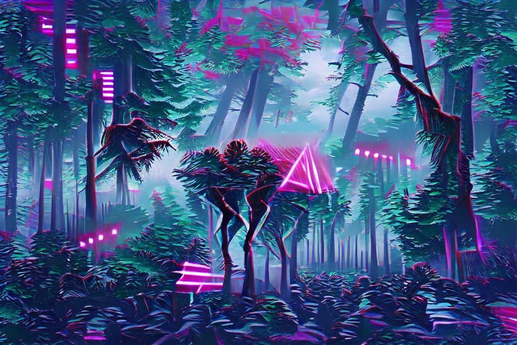 Synthwave forest