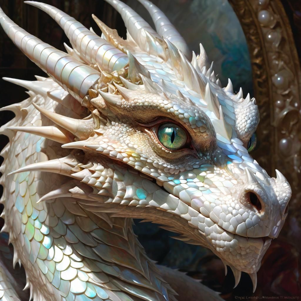 Pearl Dragon  by @Fluffball