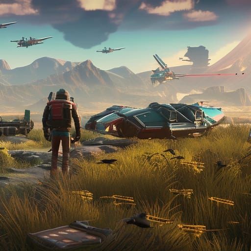 no mans sky, intersteller movie, detailed, realistic, star c...