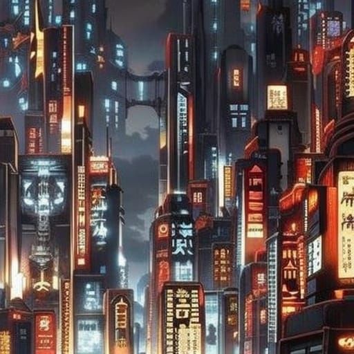 Neo Tokyo Skyline - AI Generated Artwork - NightCafe Creator