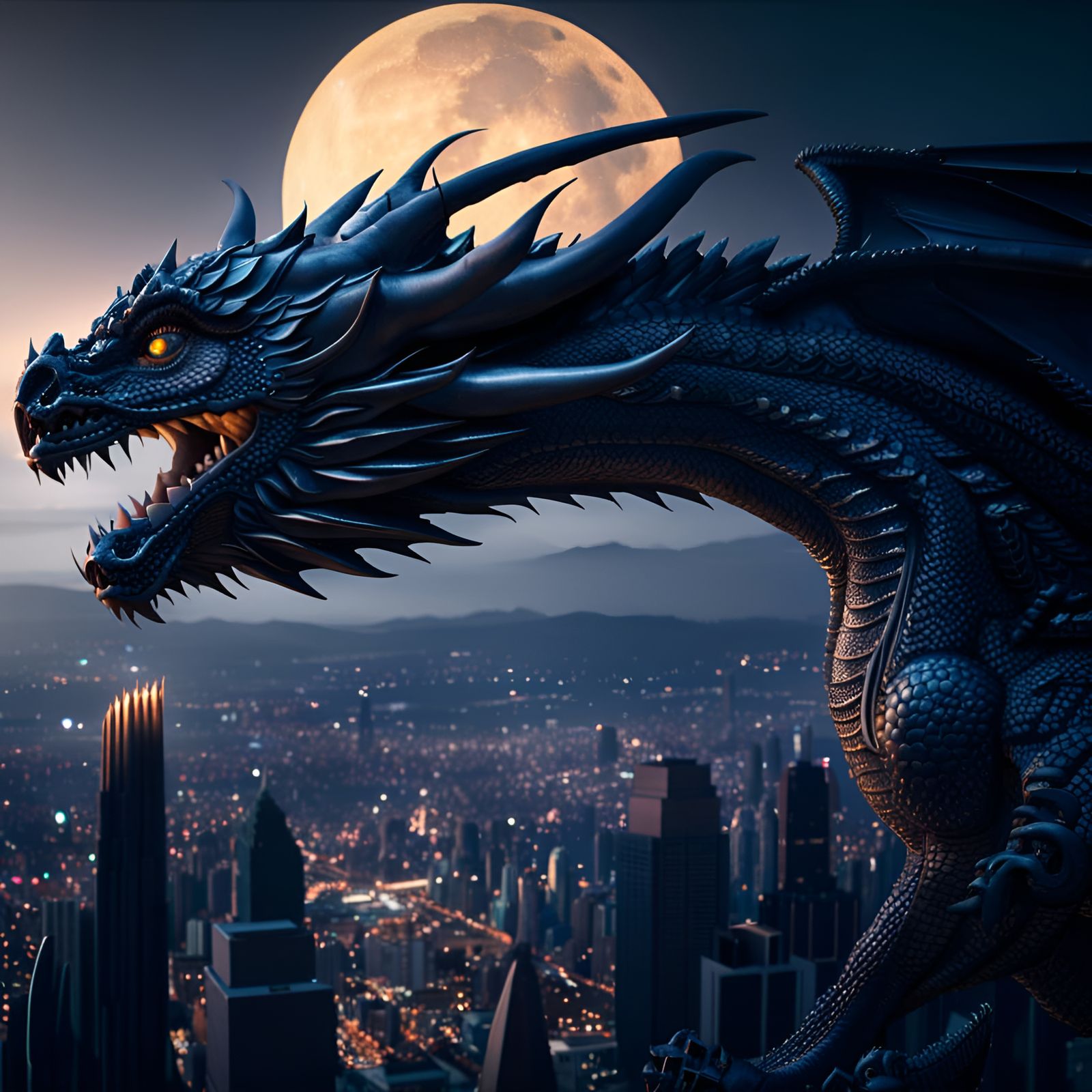 Dragon Overlooking The City
