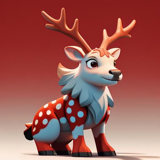 red and white polka dot deer