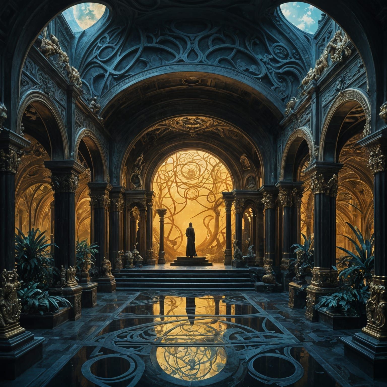 Golden Reverie – A Surreal Masterpiece of Light and Complexity  by @Unreality One