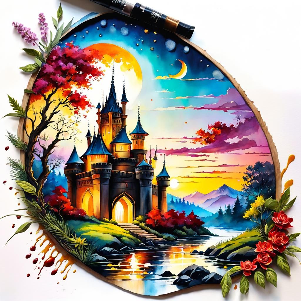 Lego Blood Moon Castle Mickey Mouse Watering Rose Garden AI lego-blood-moon-castle-mickey-mouse-watering-rose-garden-ai