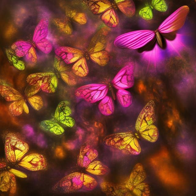 radioactive Butterflies in wasteland; moribund Moths and But...