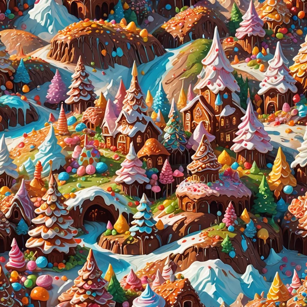Sweet Fantasy Landscape in Digital Art Style