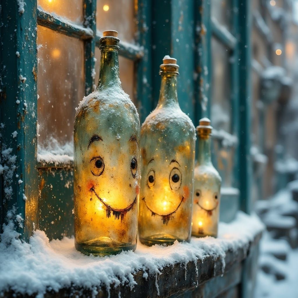 Three smiling Bottles