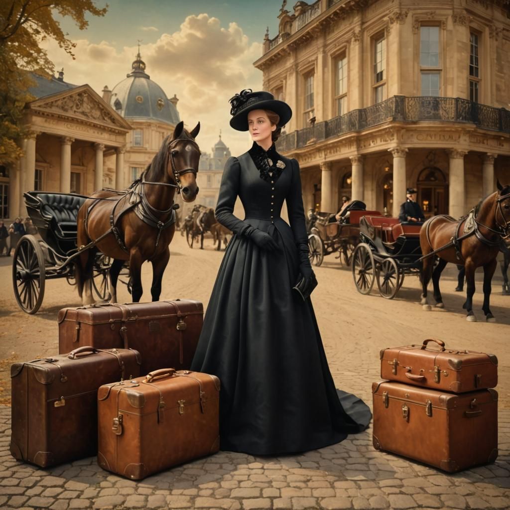 .Vintage Instant Photography The countess on a journey