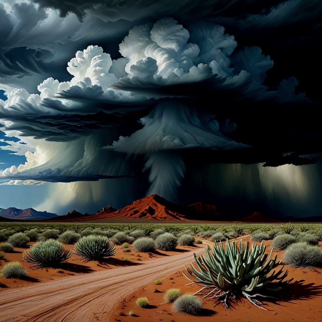Surreal Desert Landscape in Hyperrealist Style