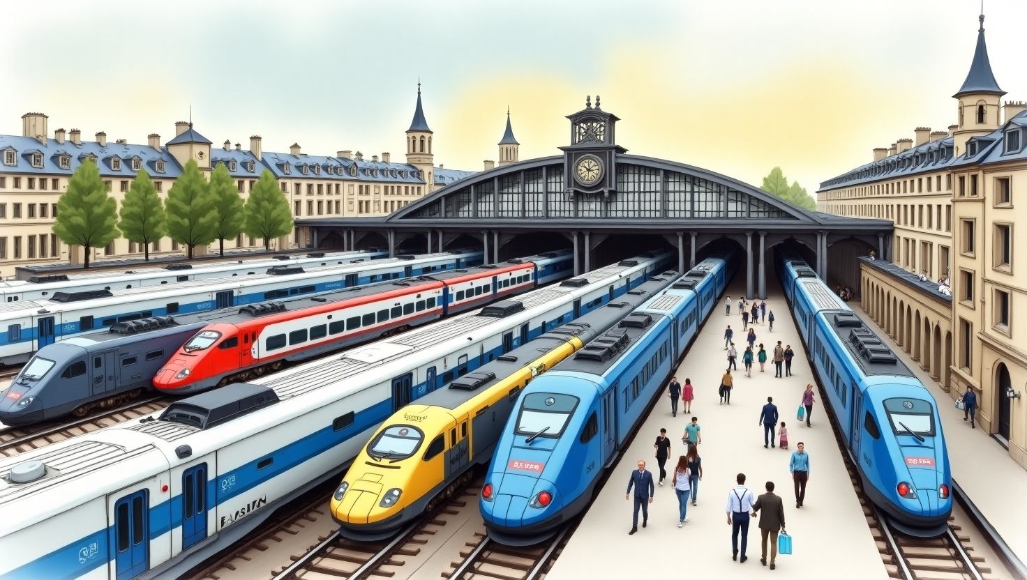 Ambiance de gare surréaliste