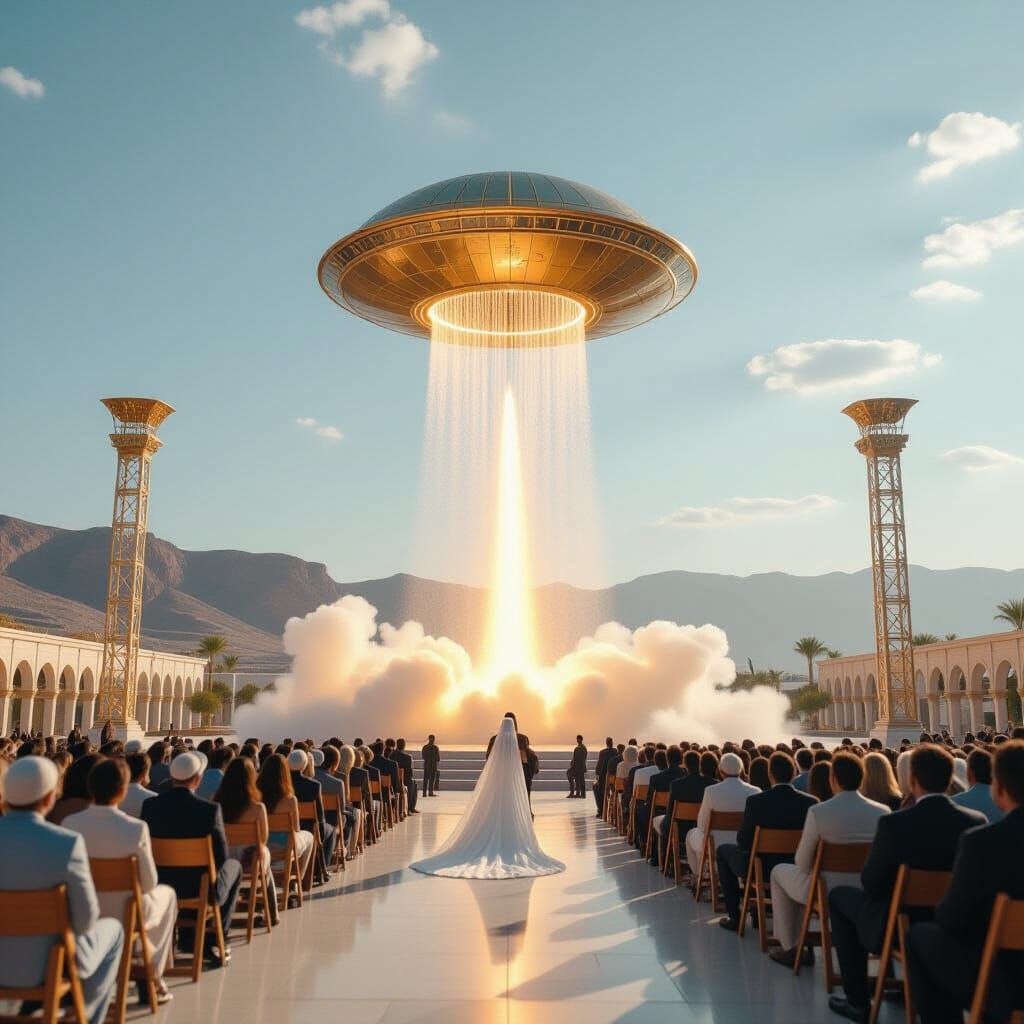 Temple Descends from Atmosphere to Earth