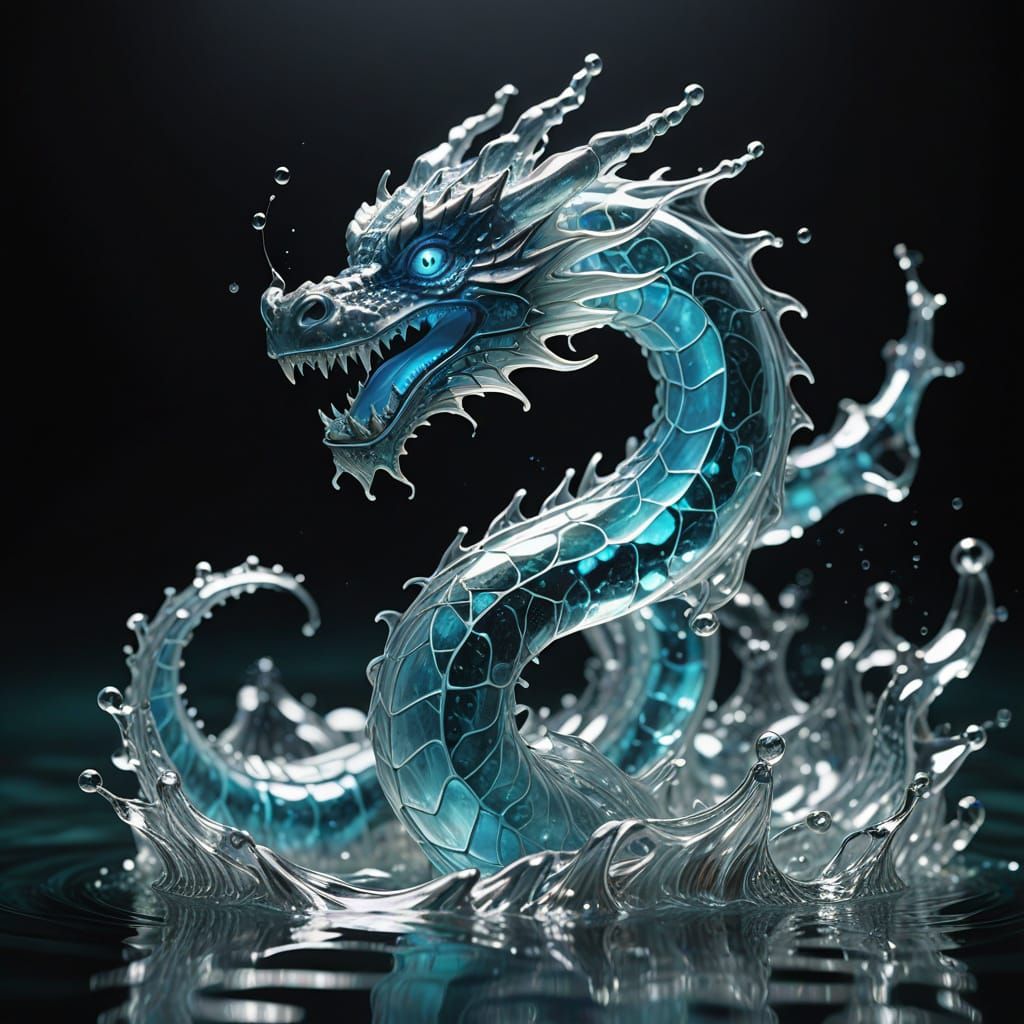 Crystal Dragon in Ethereal Water