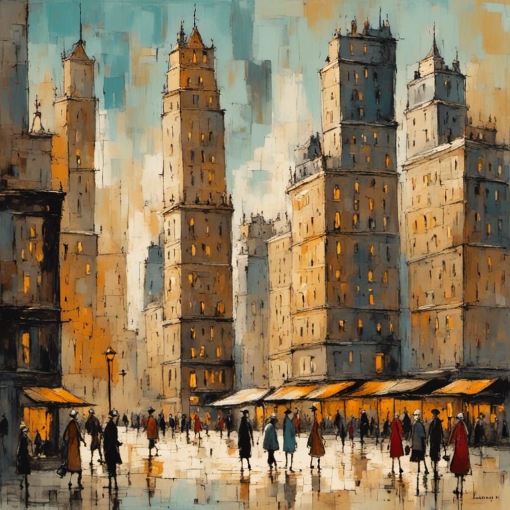 Urban scene , agitation 