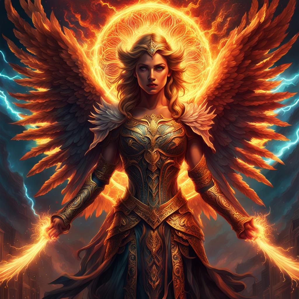 Fiery Angel - AI Generated Artwork - NightCafe Creator