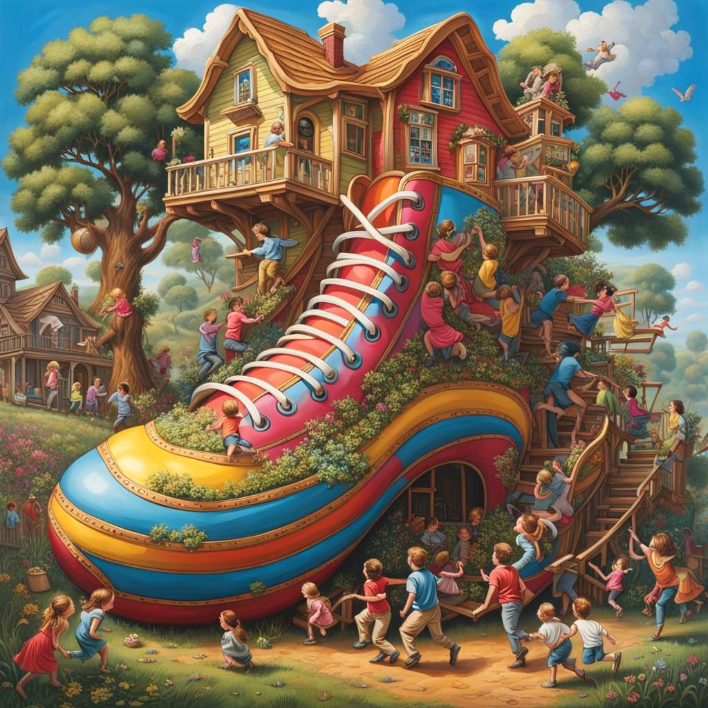 There Was an Old Woman Who Lived in a Shoe  by @MetalGramps