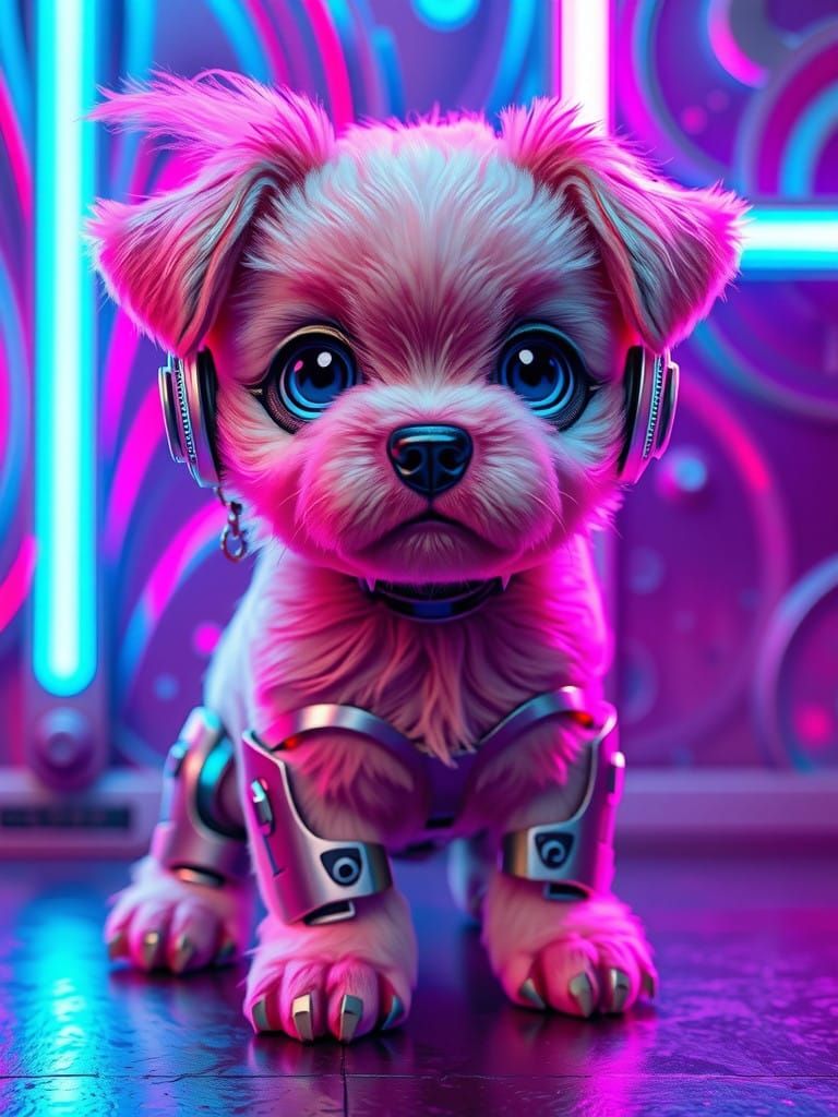 Lil cyber puppy   by @Persie