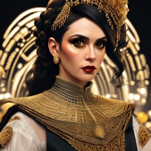 <lora:DS8 portrait:1.0>Photorealistic Portrait of a beautiful woman walking on the catwalk during a fashion show. Elaborate background. Desi...
