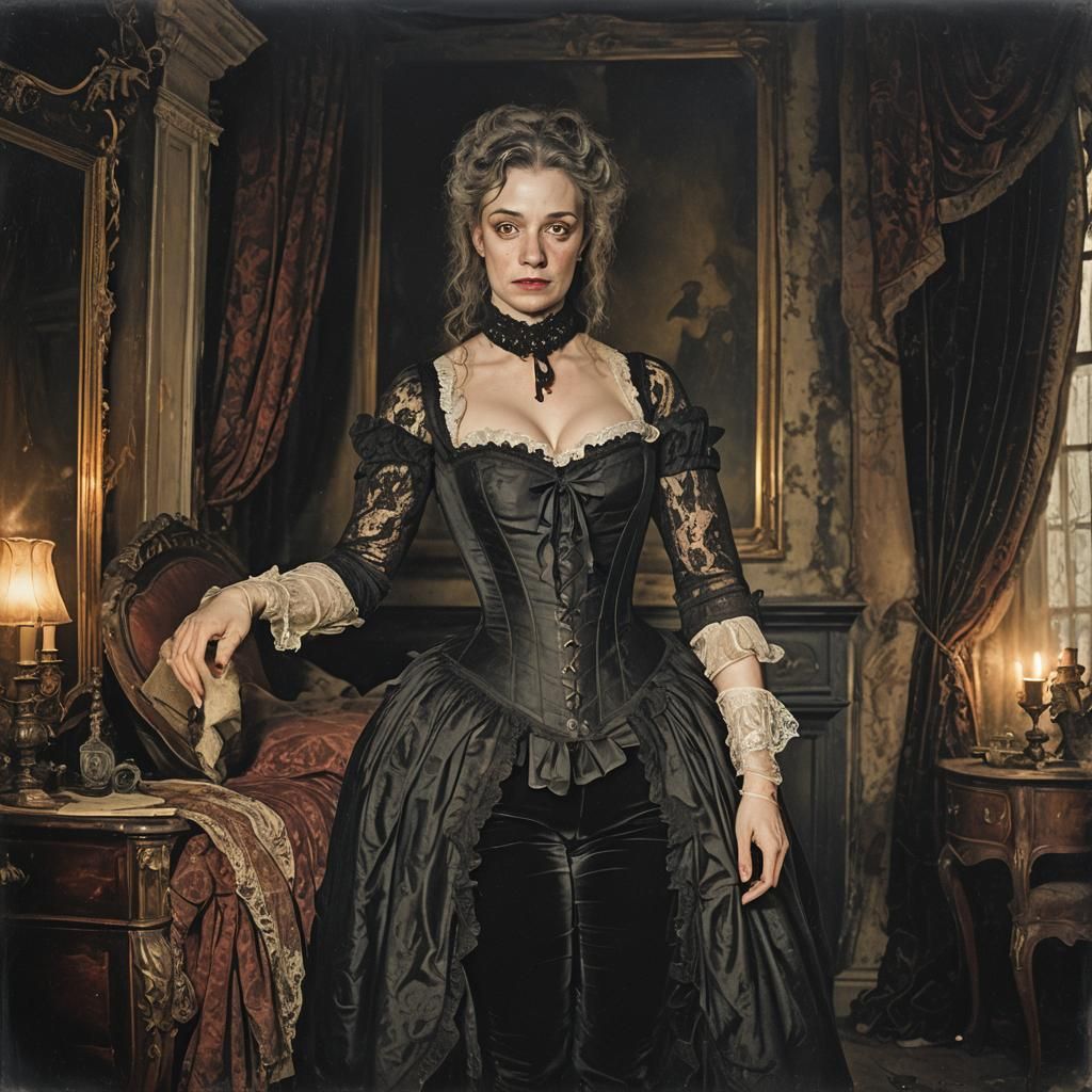 a woman tied up and whipped in black lace outfit