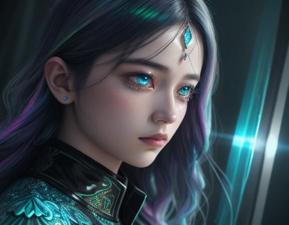 Iridescent Diamond Tears: Ethereal 3D Art