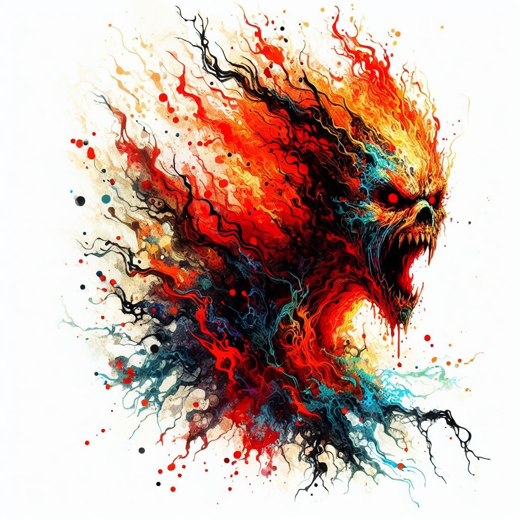 Terrifying ghostly shadow vampire