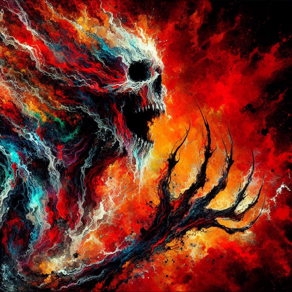 Terrifying ghostly shadow vampire