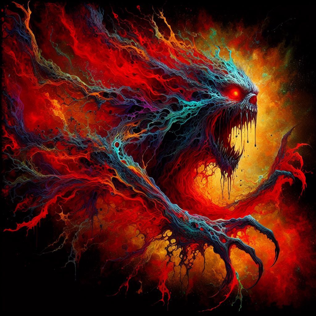 Terrifying ghostly shadow vampire