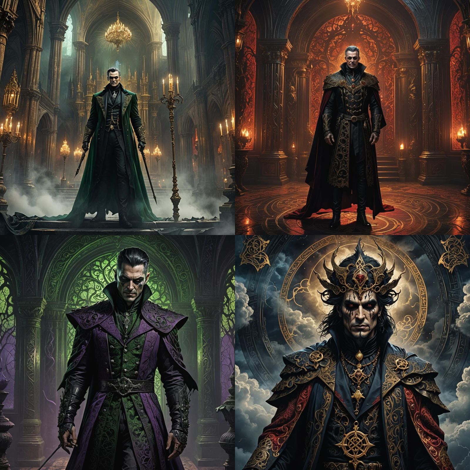 Dark Fantasy Gothic Villain Concept Art in Detailed Matte Pa...