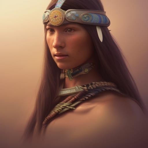 Lenape Woman Portrait in Fantasy Setting
