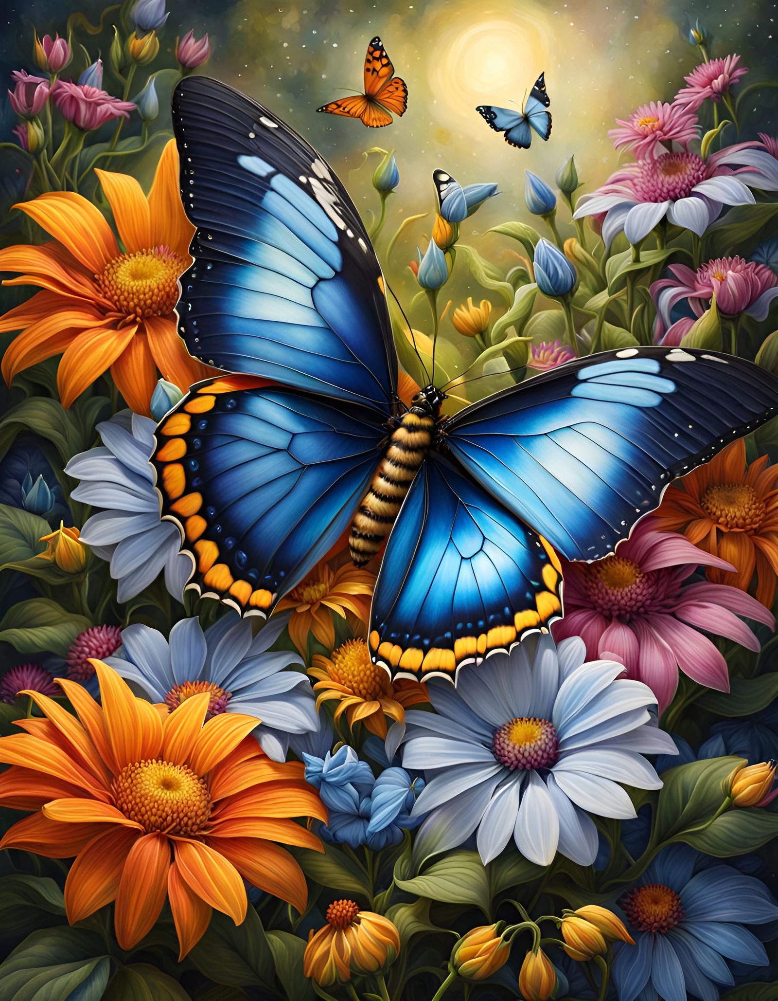 butterfly and flowers - AI Generated Artwork - NightCafe Creator