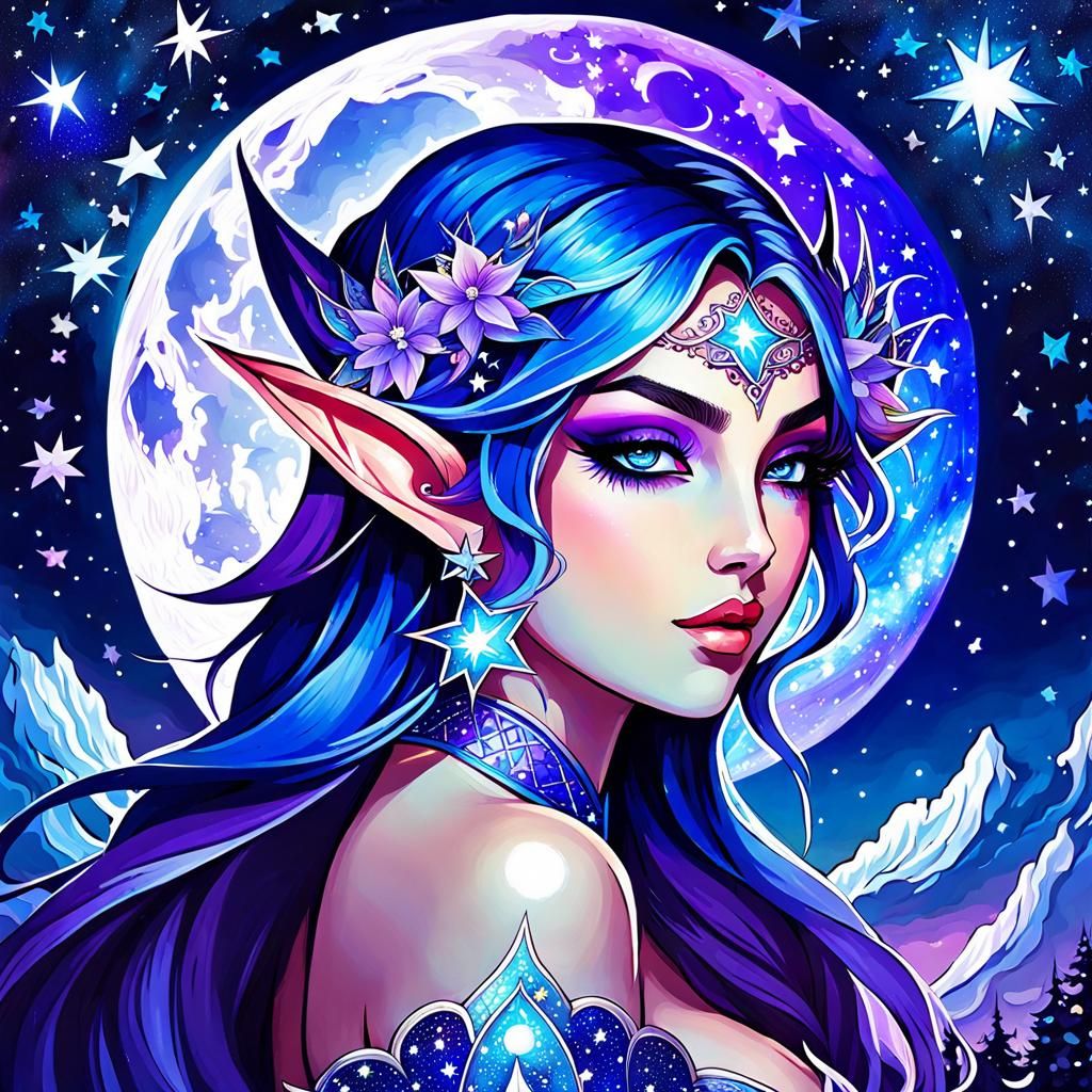 Beautiful Voluptuous Night Elf, extremely detailed intricate double ...