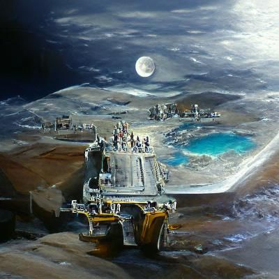 Military base on different planet towards Moon