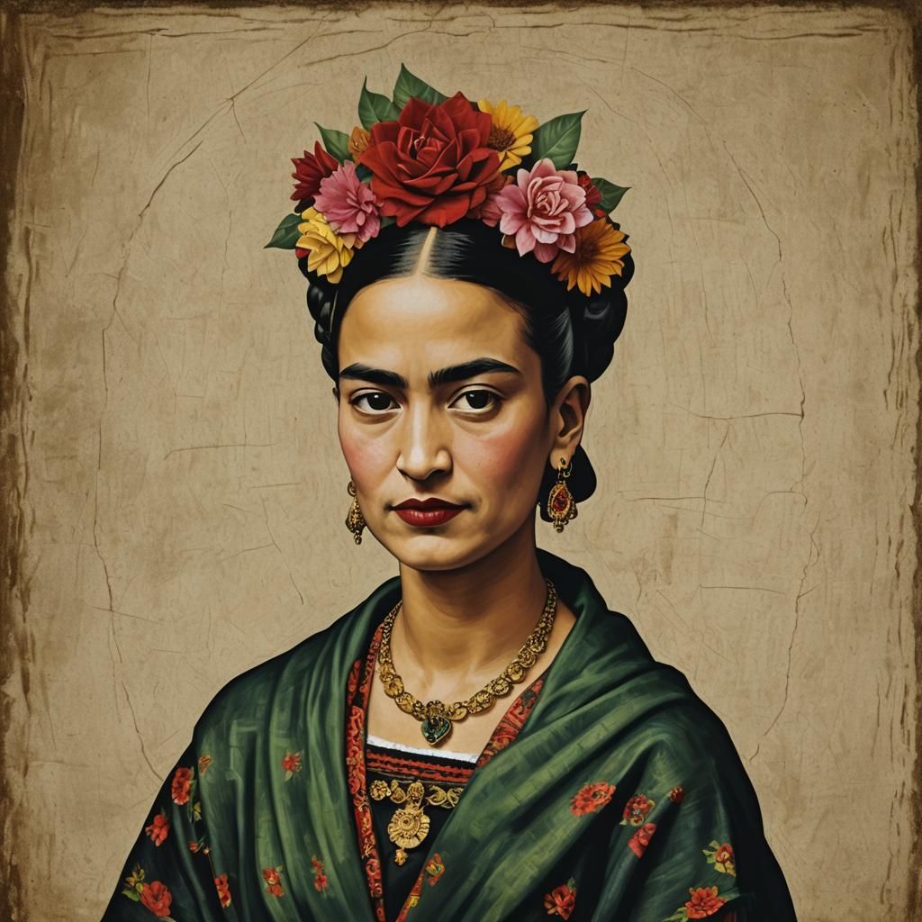 Mona Lisa As Frida Kahlo - Ai Generated Artwork - Nightcafe Creator