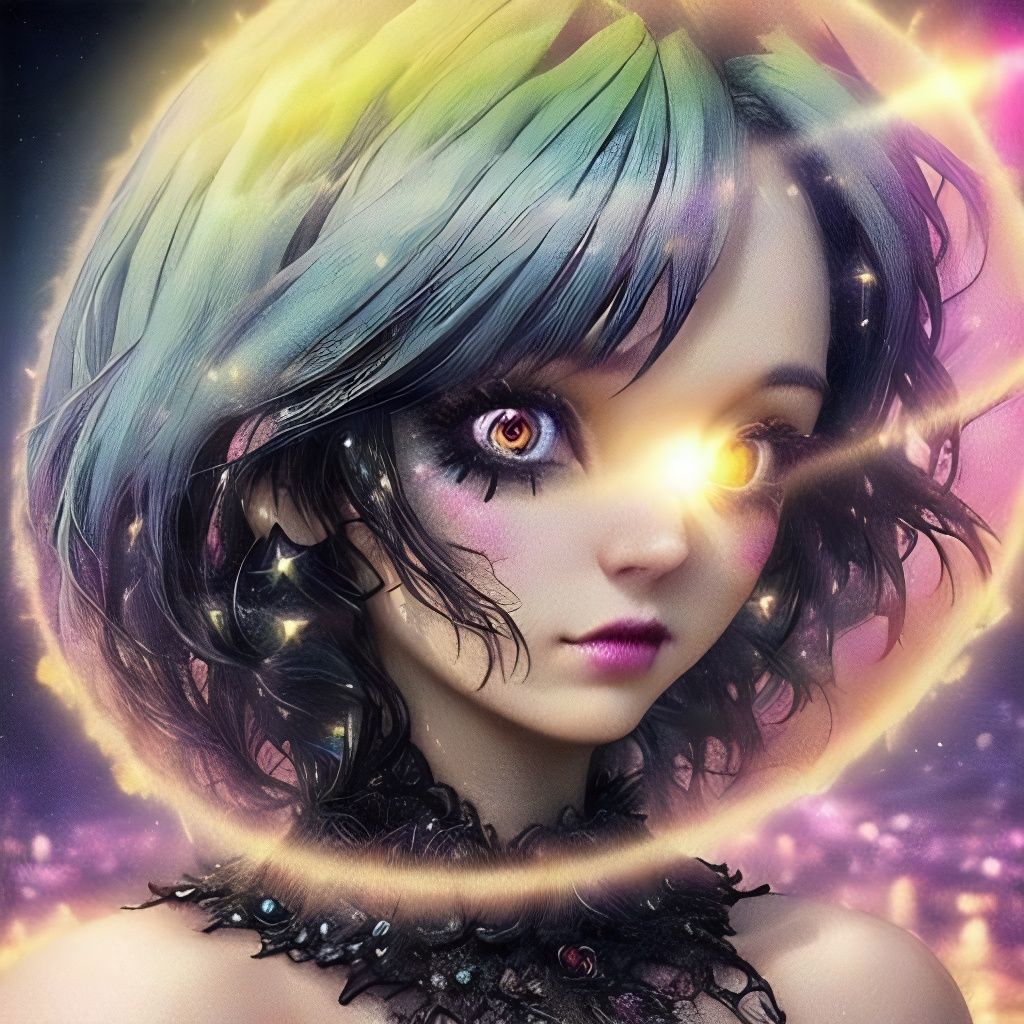 Glowing Woman of Brilliance in Cyberpunk Style