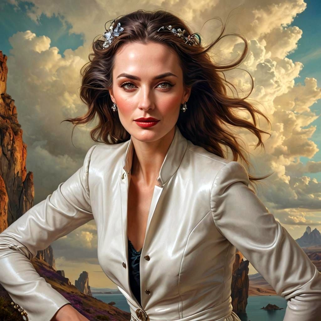 Charming Woman Portrait in Hyperrealistic Style