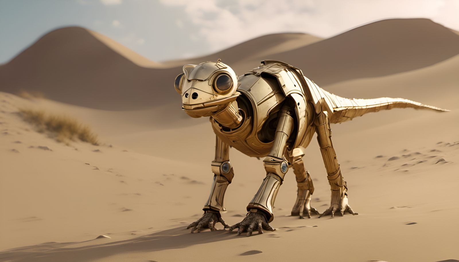 Armored Dragon crawling across the Dune Sea