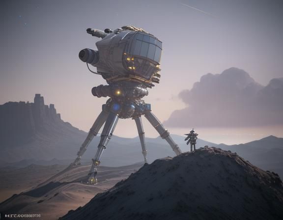 telescope/observatory intricate mech details, ground level s...